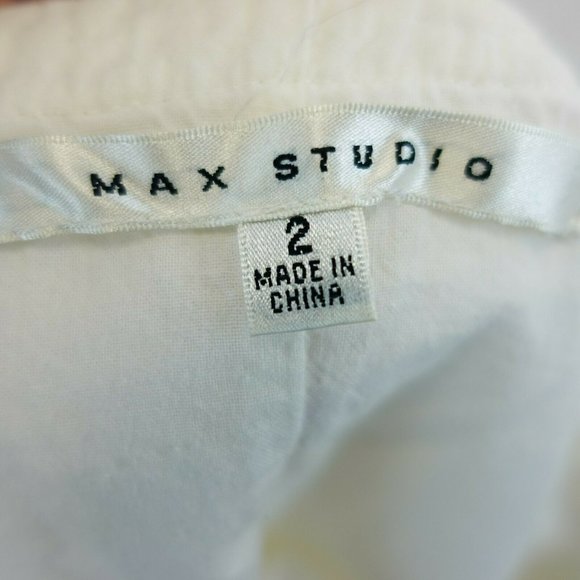 Coquette Eyelet Mini Skirt Womens 2 XS White Scallop Hem Soft Girl MAX STUDIO - Picture 3 of 10